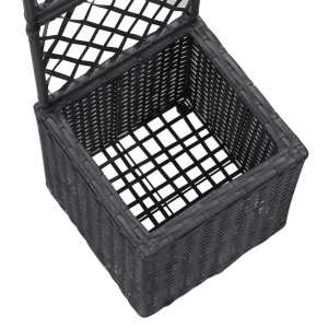 Strat inălțat spalier 1 ghiveci negru 30x30x107 cm poliratan - Img 5