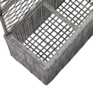 Strat inălțat spalier cu 3 ghivece gri 83x30x130 cm poliratan - Img 5