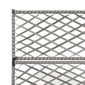 Strat inălțat spalier cu 3 ghivece gri 83x30x130 cm poliratan - Img 7