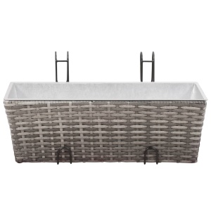Straturi inălțate de balcon, 2 buc., gri, 50 cm, poliratan - Img 3