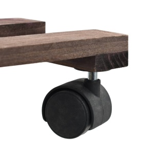 Suport cu role pentru plante, 4 buc., 25x25 cm, lemn de cedru - Img 6
