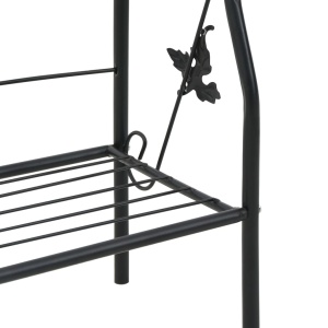Suport de plante, 3 niveluri, negru, 52 x 28 x 128 cm, fier - Img 5