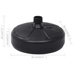 Suport de umbrelă, negru, 15 L, umplere cu nisip/apă - Img 5