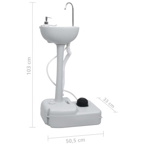 Suport lavoar portabil pentru camping, gri, 20 L - Img 9