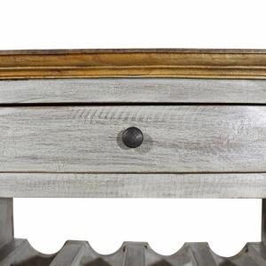 Suport sticle de vin, lemn masiv reciclat, 55 x 23 x 85 cm - Img 2
