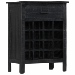 Suport sticle de vin, negru, 56x35x75 cm, lemn masiv de mango