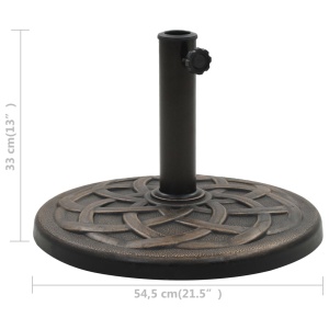 Suport umbrelă de soare, bronz, 19 kg, polirășină, rotund - Img 5