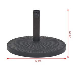 Suport umbrelă de soare, rășină, rotund, negru, 14 kg - Img 6