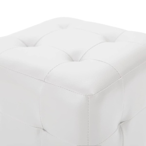 Taburet, 2 buc., alb, 30x30x30 cm, piele ecologică - Img 4