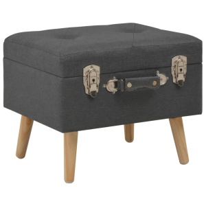 Taburet cu depozitare, 40 cm, gri inchis, material textil