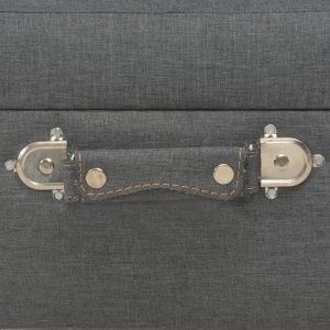 Taburet cu depozitare, 40 cm, gri inchis, material textil - Img 2