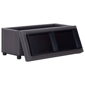 Taburet de depozitare, gri, 87,5 cm, piele artificială - Img 6