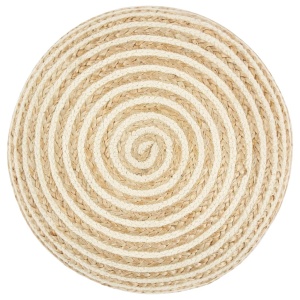 Taburet lucrat manual, 45x30 cm, iută - Img 3
