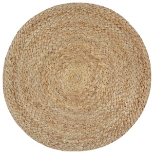 Taburet lucrat manual, gri inchis, 40 x 45 cm, iută - Img 3