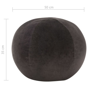 Taburet puf, antracit, 50 x 35 cm, catifea - Img 3