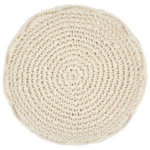 Taburet puf macrame lucrat manual, 45 x 30 cm, bumbac - Img 3