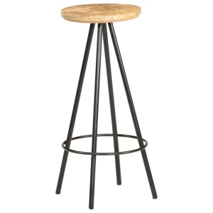 Taburete de bar, 2 buc., lemn de mango nefinisat - Img 2