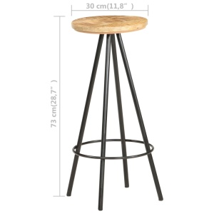 Taburete de bar, 4 buc., lemn de mango nefinisat - Img 8