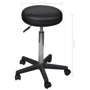 Taburete de birou, 2 buc., negru, 35,5x98 cm, piele ecologică - Img 5