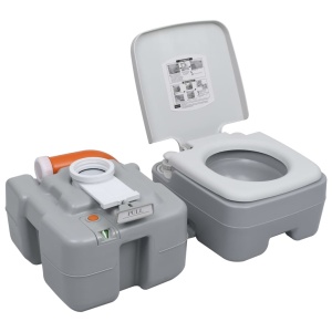 Toaletă portabilă pentru camping, gri, 20+10 L - Img 4