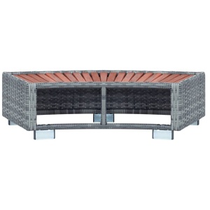 Treaptă pentru spa, gri, 92 x 45 x 25 cm, poliratan - Img 8