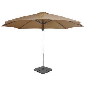 Umbrelă de exterior cu bază portabilă, gri taupe