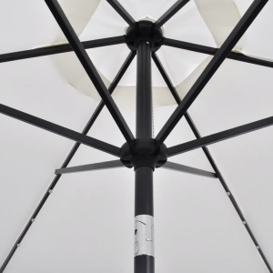 Umbrelă de soare cantilever cu LED 3 m, Alb Nisip - Img 2