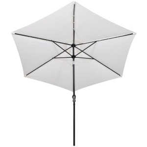 Umbrelă de soare cantilever cu LED 3 m, Alb Nisip - Img 8