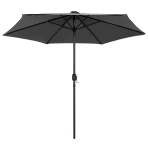 Umbrelă de soare cu LED și stâlp aluminiu, antracit, 270 cm - Img 3