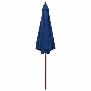 Umbrelă de soare cu stâlp din lemn, albastru, 300 x 258 cm - Img 6
