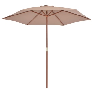Umbrelă de soare de exterior cu stâlp din lemn, taupe, 270 cm - Img 3