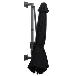 Umbrelă de soare de perete cu stâlp metalic, negru, 300 cm - Img 8