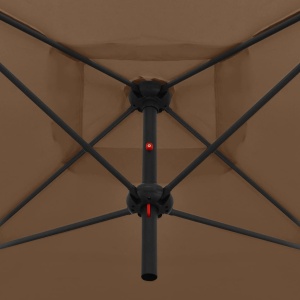 Umbrelă de soare dublă, stâlp din oțel, gri taupe, 250x250 cm - Img 2