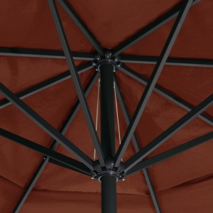 Umbrelă de soare exterior cu stâlp aluminiu, cărămiziu, 600 cm - Img 2