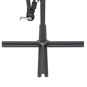 Umbrelă de soare suspendată, antracit, 3 m, stâlp de aluminiu - Img 7
