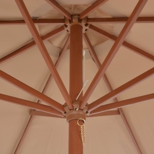 Umbrelă soare de exterior, stâlp metalic, 300 cm, gri taupe - Img 2