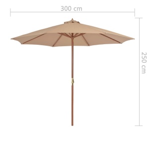 Umbrelă soare de exterior, stâlp metalic, 300 cm, gri taupe - Img 6