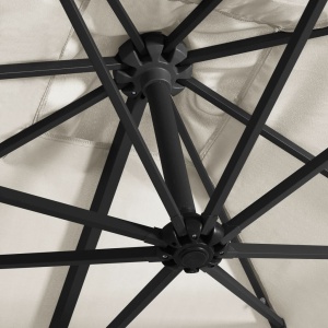 Umbrelă suspendată cu LED, stâlp din oțel, nisipiu, 250x250 cm - Img 2