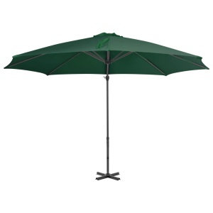 Umbrelă suspendată cu stâlp din aluminiu, verde, 300 cm - Img 3