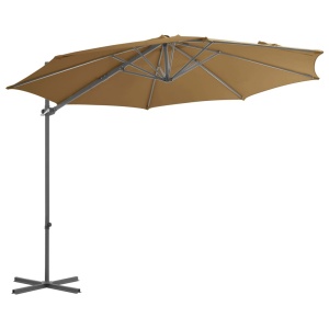 Umbrelă suspendată cu stâlp din oțel, gri taupe, 300 cm - Img 3