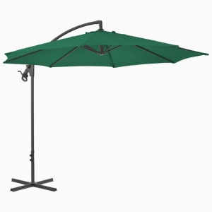 Umbrelă suspendată cu stâlp din oțel, verde, 300 cm - Img 3