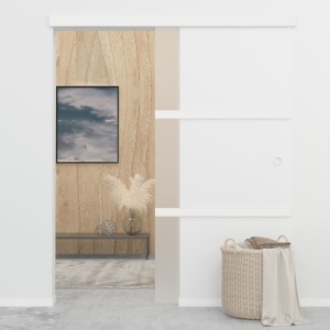 Ușă glisantă cu opritor silențios 90x205 cm sticlă ESG/aluminiu - Img 2