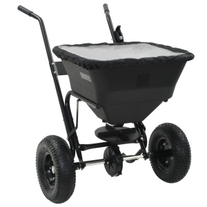Utilaj de imprăștiat sare, 106x73x76 cm, PVC și oțel, 45 L