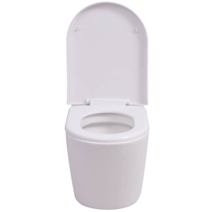 Vas toaletă suspendat cu rezervor incastrat, ceramică, alb - Img 6