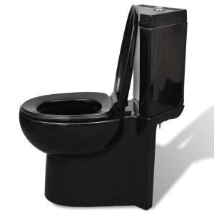 Vas WC din ceramică, Negru - Img 4