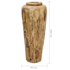 Vază decorativă, 40 x 100 cm, lemn masiv de tec - Img 3