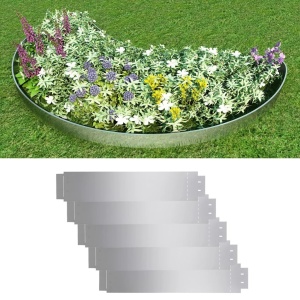 142668 Garduri de gazon, 5 buc, oțel galvanizat, 100 x 20 cm