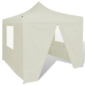 41464 Cream Foldable Tent 3 x 3 m with 4 Walls