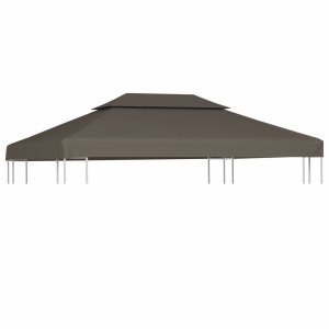 Acoperiș pavilion, 2 niveluri, gri taupe, 4 x 3 m, 310 g/m²