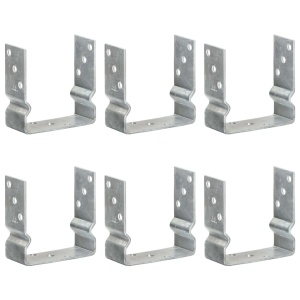Ancore de gard, 6 buc., argintiu, 14x6x15 cm, oțel galvanizat